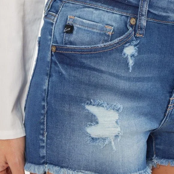 New Kancan Mid Rise Denim Shorts - Picture 8 of 9